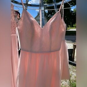 Bridesmaid dress, light pink, spaghetti strap